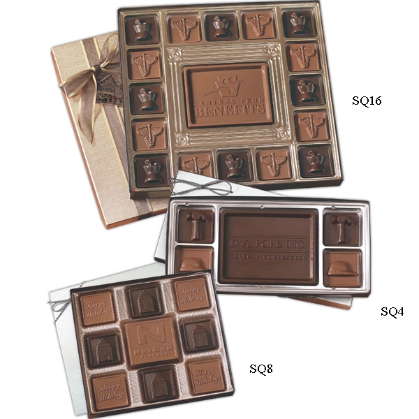 Custom Molded Chocolate Squares Gift Box