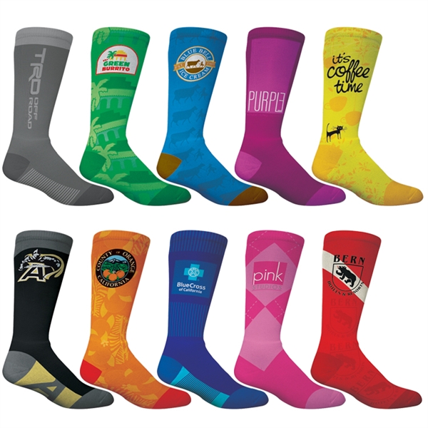 Full color athletic crew socks