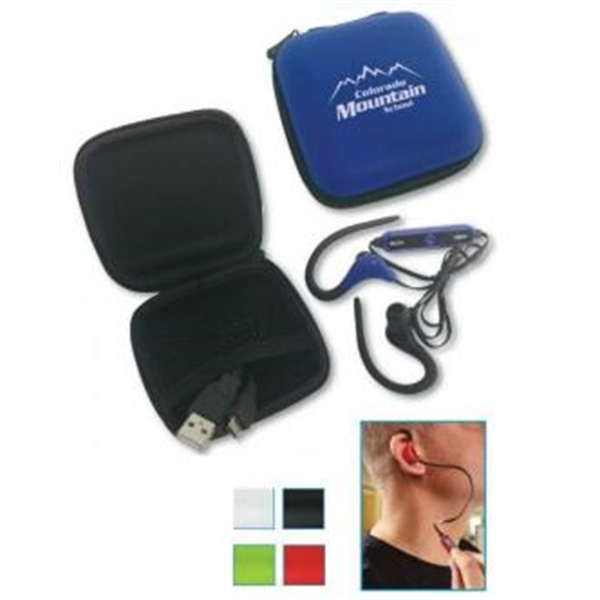 Bluetooth Headset in Zippered Case