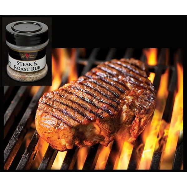 Rib Eye Steak personalized gift box with steak season and custom logo cutting board