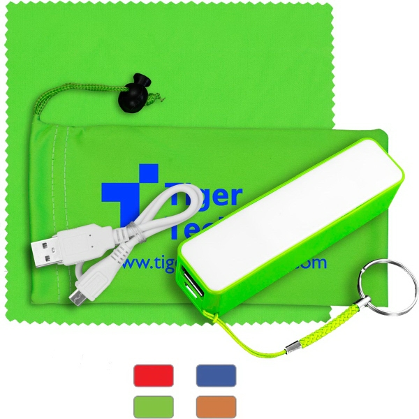Promotional Power bank with Microfiber Pouch