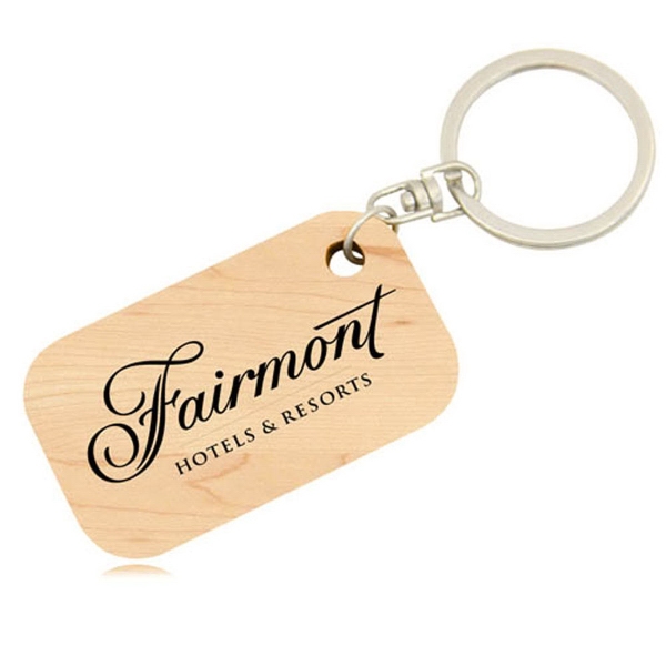 Eco-friendly wooden keychain with laser engraved logo