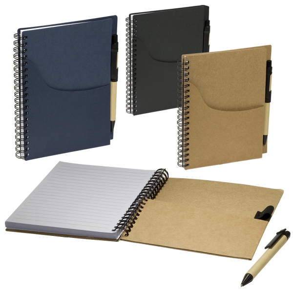 Eco Handy Notebook with Pocket/Pen Combo