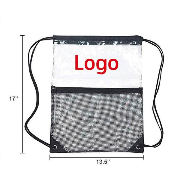 17x13.5" Clear-View Drawstring With Mesh Bag and room for logo