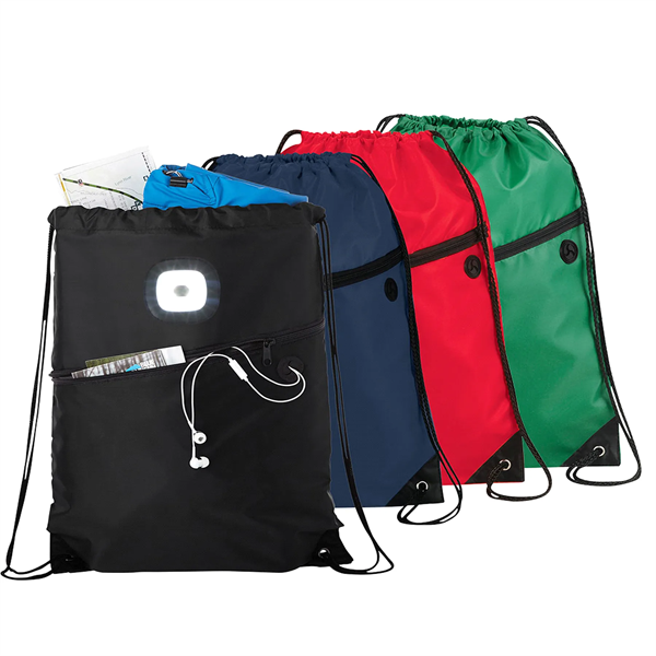 LED light drawstring backpacks