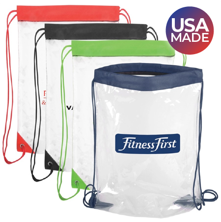 clear drawstring backpacks made in the usa