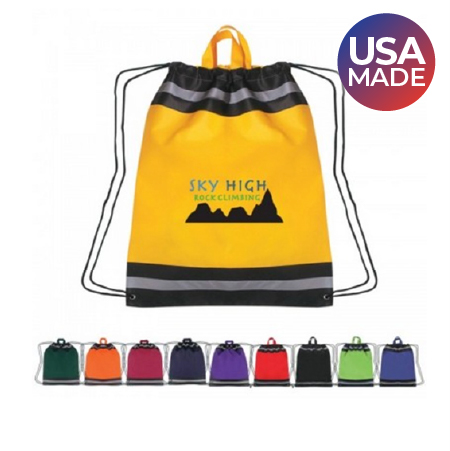 reflective drawstring backpacks made in the usa
