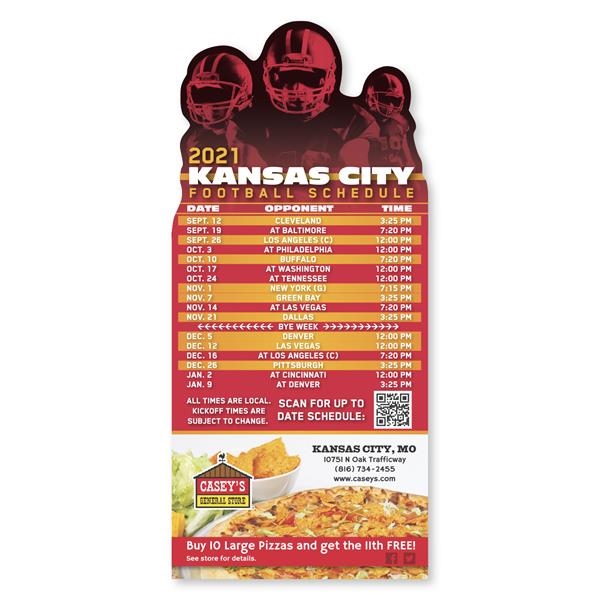Football Schedule magnet with business card