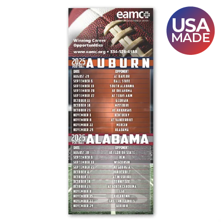 Double Football Schedule Magnet made in the USA