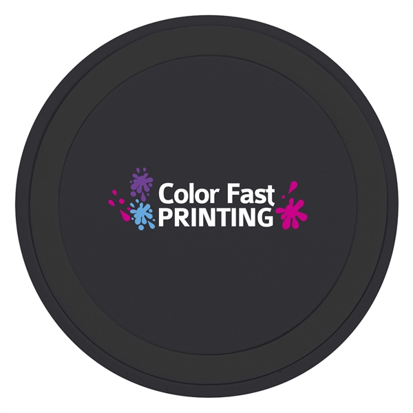 Black Qi Wireless Charger with full color imprint