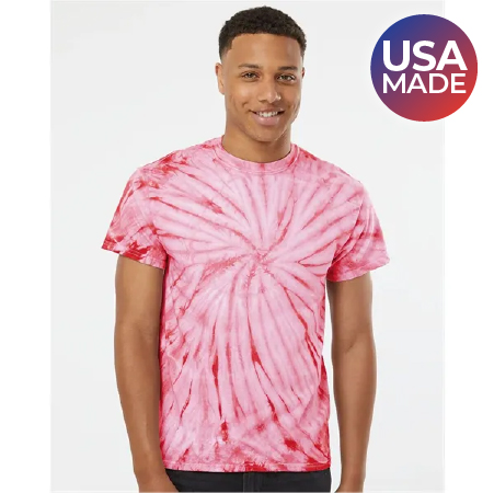 Pink tie dye t shirt made in the USA