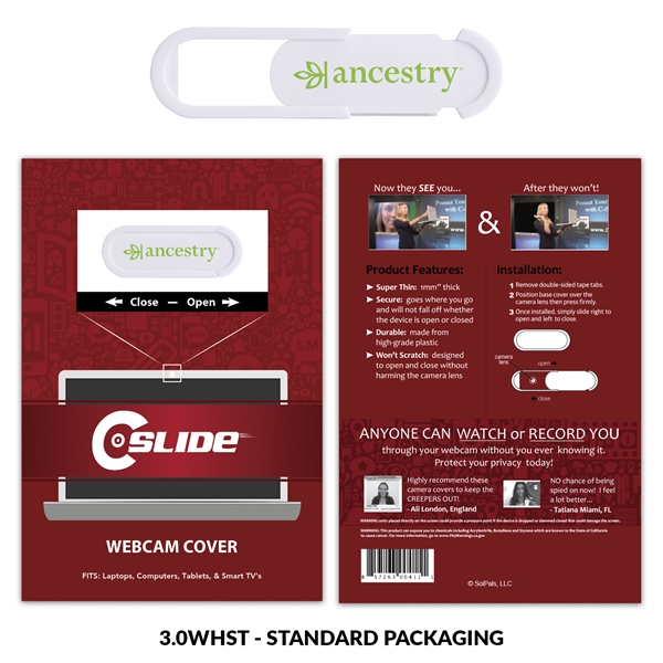 Webcam cover with standard packaging