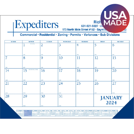 Desk pad calendar made in the USA