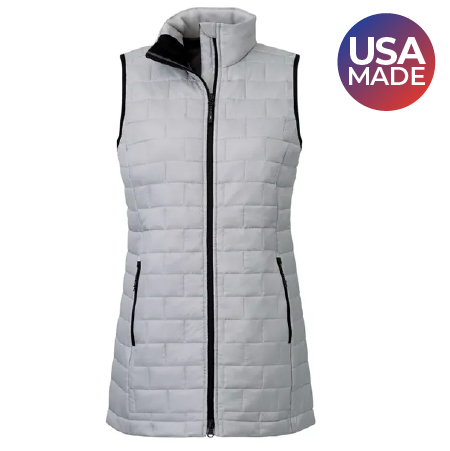 Lightweight women's packable puffer vest made in the USA