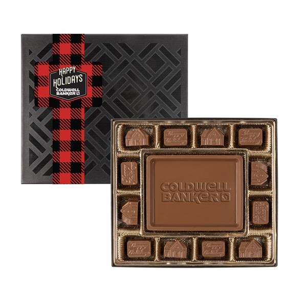 Custom Molded Chocolate Gift Box with Square Full Color Band