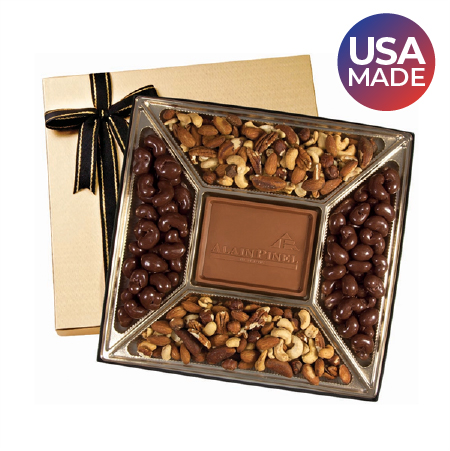 Small Custom Molded Chocolate & Nuts Delights Gift Box made in the USA