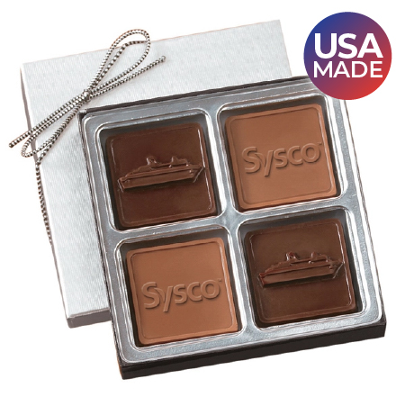 Custom Molded Chocolate Squares Gift Box made in the USA