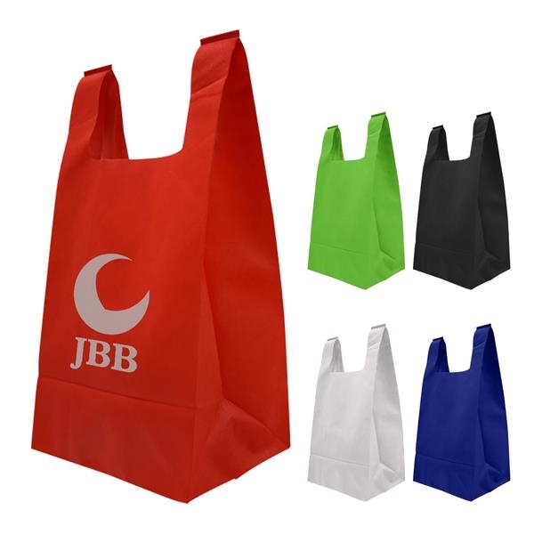 Reusable T-Shirt Style Non-Woven Tote Bag with Custom Imprint