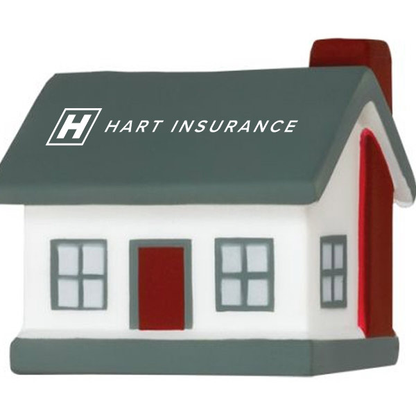 House-shaped stress ball with Hart Insurance Logo