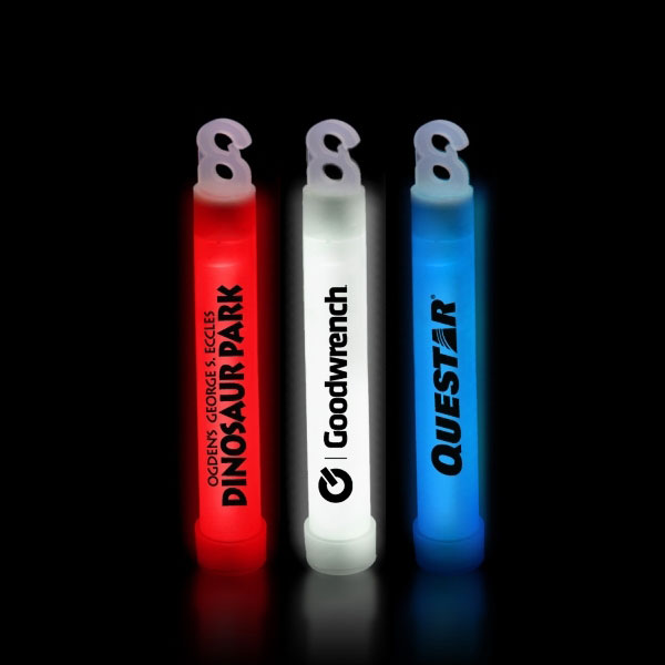 Red, White, and Blue Glowsticks with a custom logo