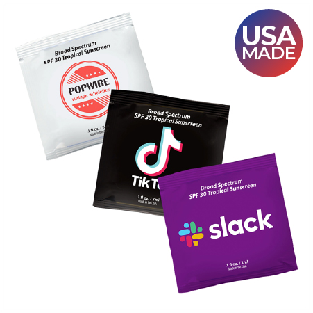Sunscreen packets SPF 30 Made in the USA