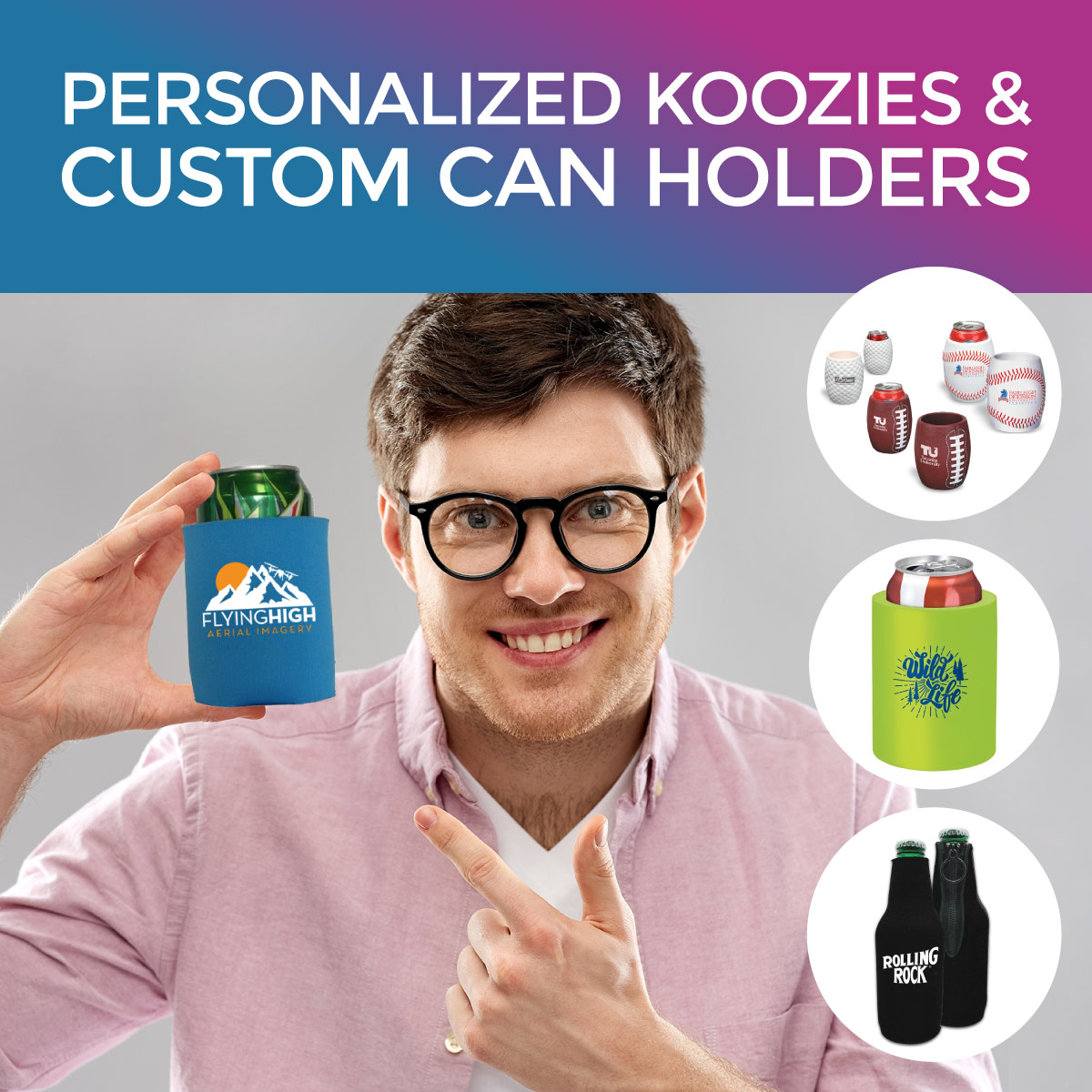 Custom Branded Koozie Drink Holders with Your Logo