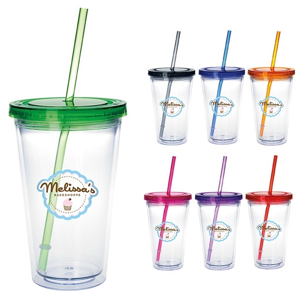 Clear Tumbler with Colored Lid