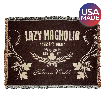 tassled throw blanket made in the USA