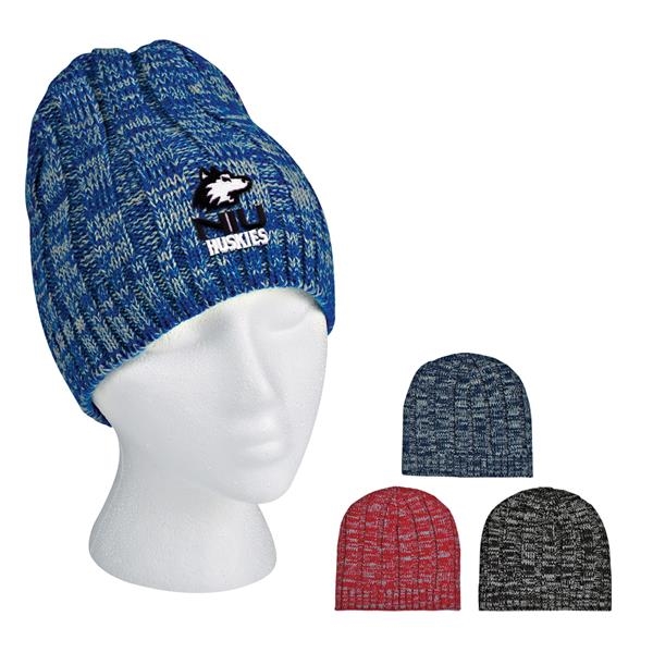 Fashionable Knit Beanie Cap with Custom embroiderery