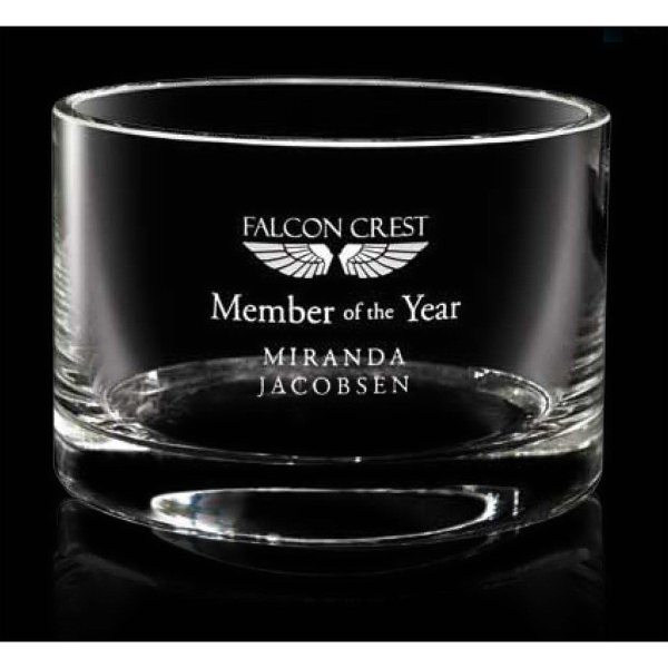 European Crystal Bowl Award with Logo and Name