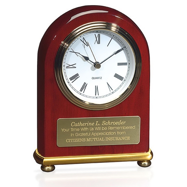 Rosewood Arch Award Clock