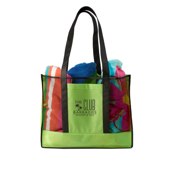 Logo's non-woven beach tote.