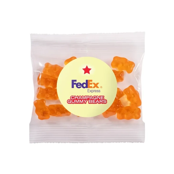 Gummy bears in branded bag