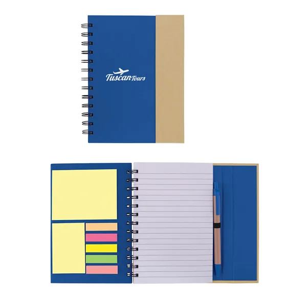 journal with pen and stickie notes