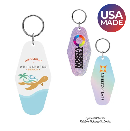 made in the USA motel keychains