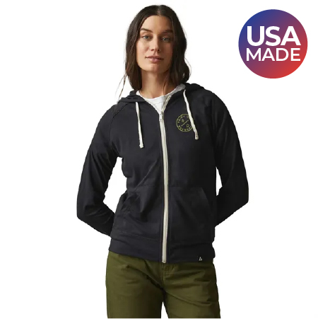 Made in the USA womens zip up hoodie
