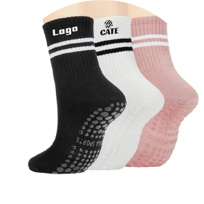 Grippy socks with embroidered logo